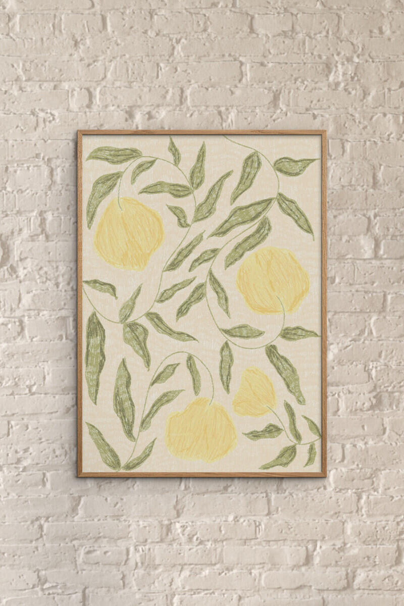 Camilla Bergqvist Butter Yellow flowers No. 02 plakat - 50x70 cm